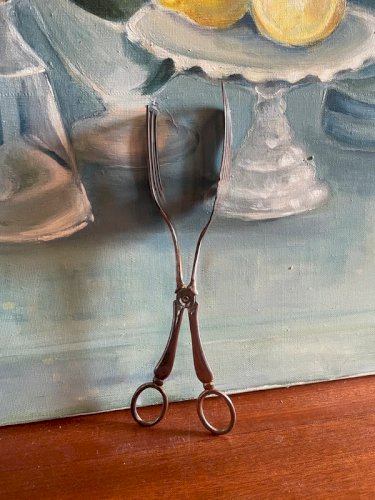Pince à gâteaux en métal argenté vintage