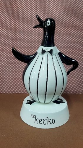PINGOUIN PUBLICITAIRE EN FAÏENCE NV KERKO DE 31 CM DE HAUT