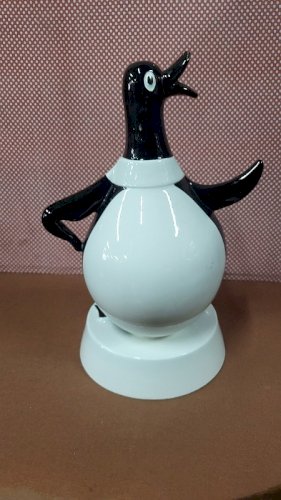 PINGOUIN PUBLICITAIRE EN FAÏENCE NV KERKO DE 31 CM DE HAUT