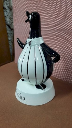 PINGOUIN PUBLICITAIRE EN FAÏENCE NV KERKO DE 31 CM DE HAUT