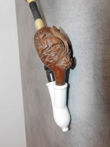 PIPE ANCIENNE EN BOIS SCULPTE REF JAC