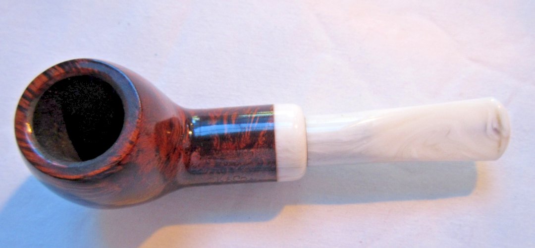 Pipe de St Claude signée CHACOM Turbo CC, en bois de bruyère et os blanc, N°919