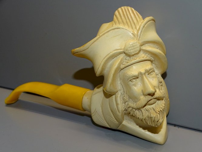 - PIPE ECUME DE MER TETE DE SULTAN HOMME AU TURBAN MEERSCHAUM ? COLLECTION  D
