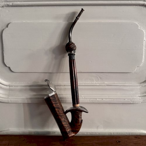 Pipe XIXe en thuya et argent M3713