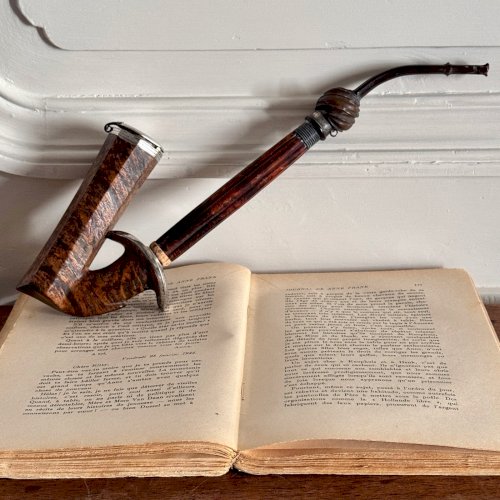 Pipe XIXe en thuya et argent M3713