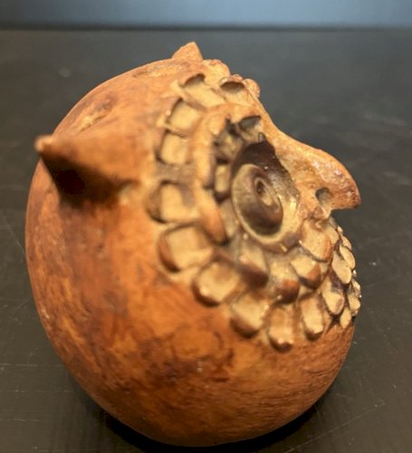 pique fleurs céramique  grés chouette hibou vintage