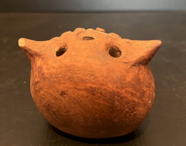 pique fleurs céramique  grés chouette hibou vintage