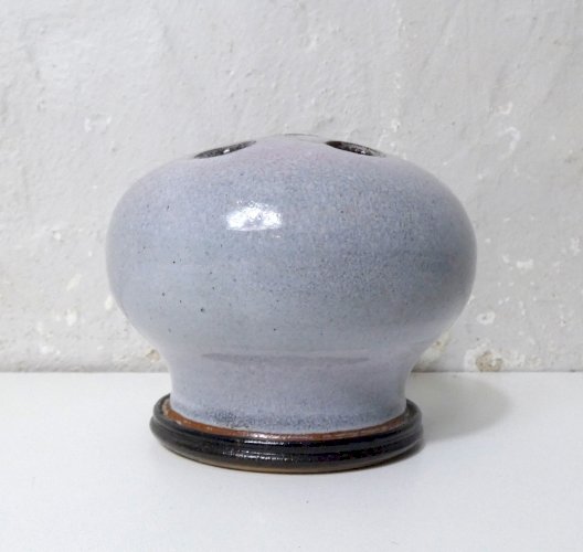pique fleurs en grès design vintage vase boule signé