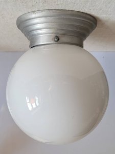Opaline glass ball ceiling light