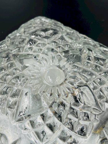 Plafonnier carré en verre texturé Staff Leuchten vintage