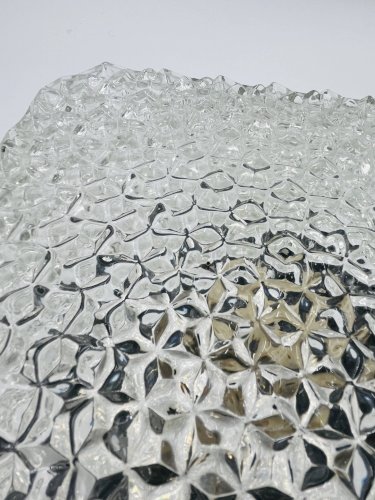 Plafonnier Carré RZB Bamberg Verre Ciselé Étoiles