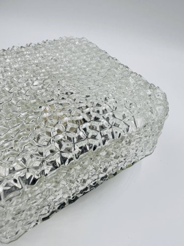 Plafonnier Carré RZB Bamberg Verre Ciselé Étoiles