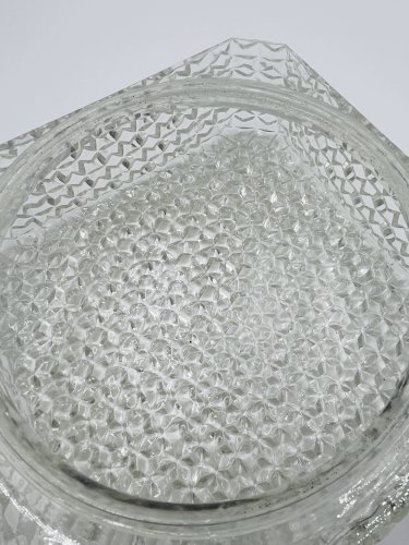 Plafonnier Carré RZB Bamberg Verre Ciselé Étoiles