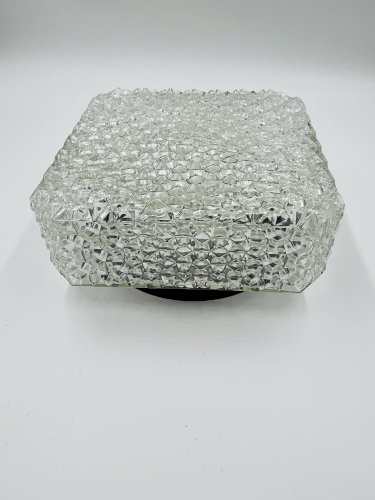 Plafonnier Carré RZB Bamberg Verre Ciselé Étoiles