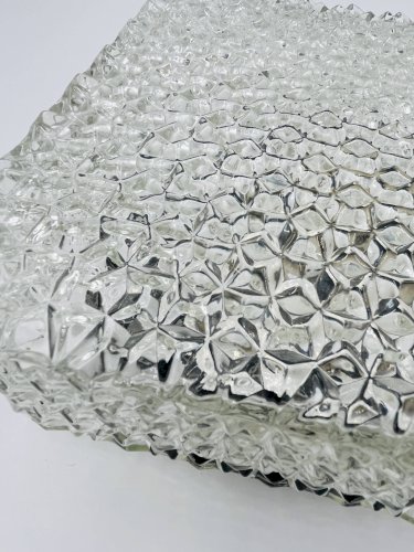 Plafonnier Carré RZB Bamberg Verre Ciselé Étoiles