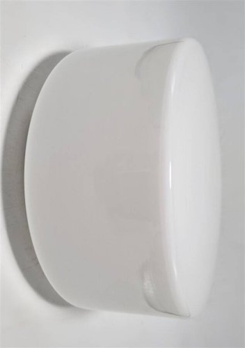 Plafonnier en opaline blanche. Luminaire de forme ronde, en verre blanc, ut