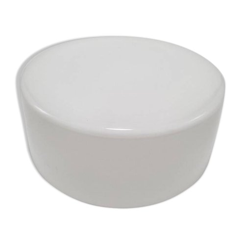 Plafonnier en opaline blanche. Luminaire de forme ronde, en verre blanc, ut
