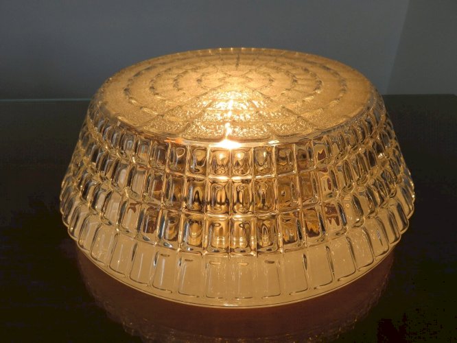 PLAFONNIER EN VERRE ANNEES 50 60 VINTAGE