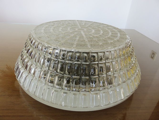 PLAFONNIER EN VERRE ANNEES 50 60 VINTAGE