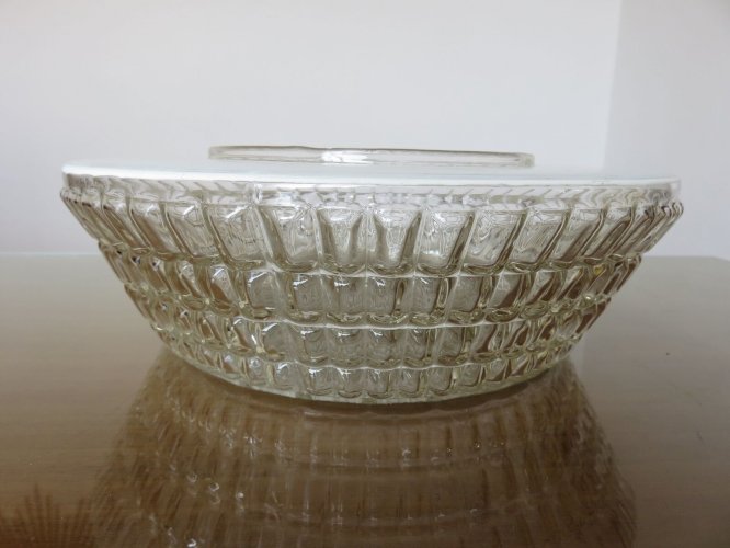 PLAFONNIER EN VERRE ANNEES 50 60 VINTAGE