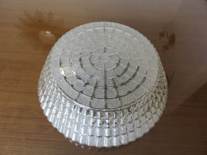 PLAFONNIER EN VERRE ANNEES 50 60 VINTAGE