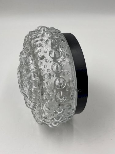 Plafonnier en verre moulé avec relief toupie