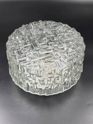 Plafonnier en verre moulé avec relief
