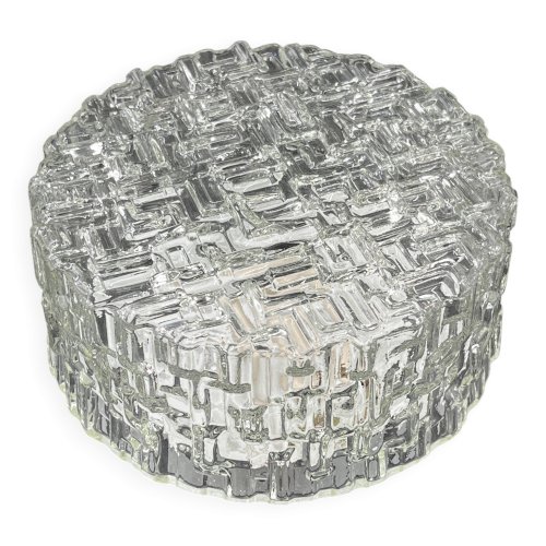 Plafonnier en verre moulé avec relief