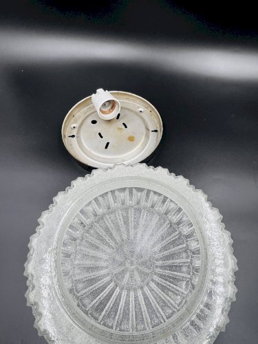 Plafonnier en verre relief sablé RZB