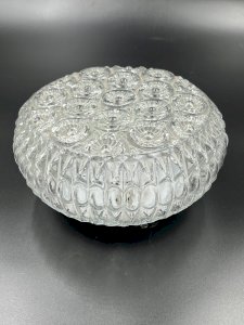 Glashütte Limburg vintage glass rosette ceiling lamp
