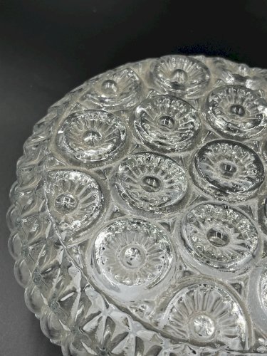 Plafonnier Glashütte Limburg en verre rosette vintage