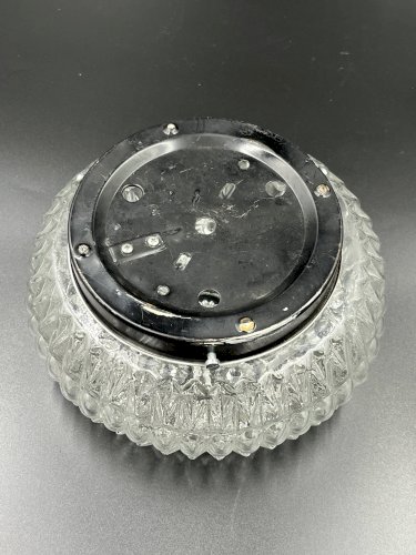 Plafonnier Glashütte Limburg en verre rosette vintage
