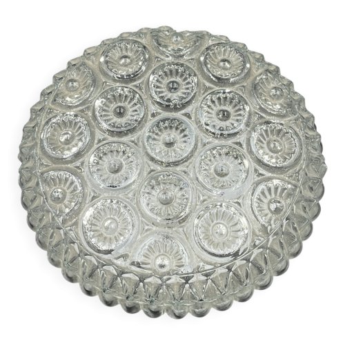 Plafonnier Glashütte Limburg en verre rosette vintage