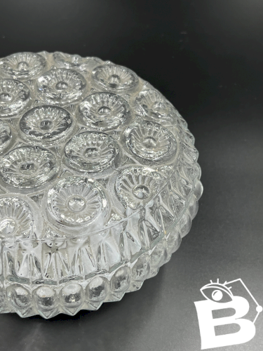 Plafonnier Glashütte Limburg en verre rosette vintage