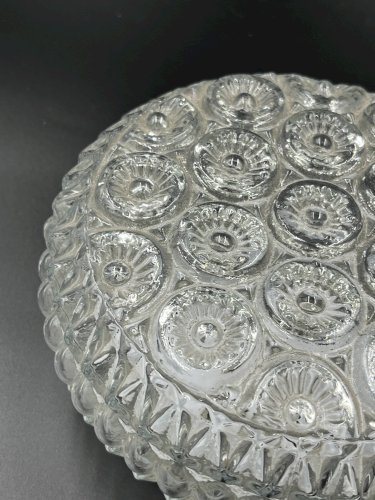 Plafonnier Glashütte Limburg en verre rosette vintage