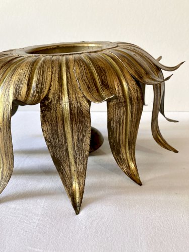 Plafonnier, Hans Kögl, modèle tournesol en métal doré, années 1950