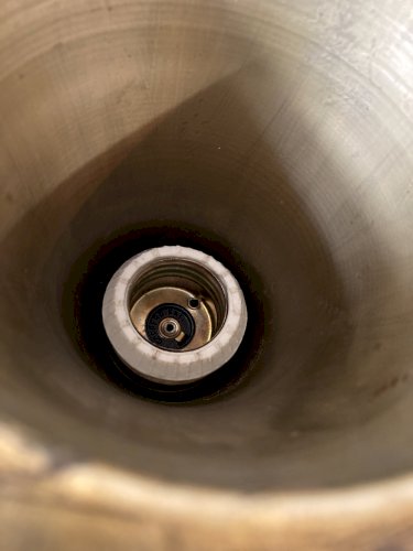 Plafonnier, Hans Kögl, modèle tournesol en métal doré, années 1950