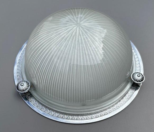 Plafonnier Holophane - Art Déco – verre prismatique – circa 1930