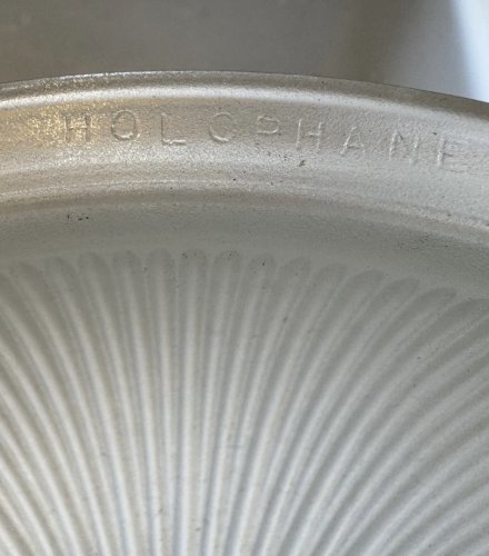 Plafonnier Holophane - Art Déco – verre prismatique – circa 1930
