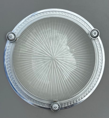 Plafonnier Holophane - Art Déco – verre prismatique – circa 1930