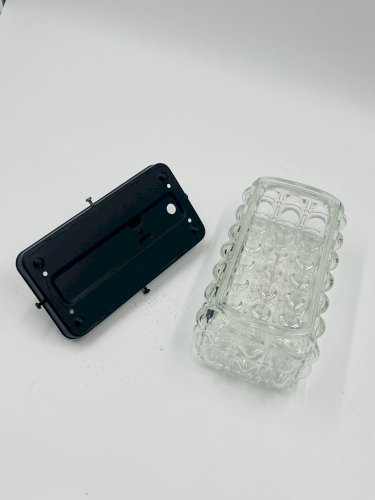 Plafonnier Rectangulaire Verre Bullé Helena Tynell Style 70s