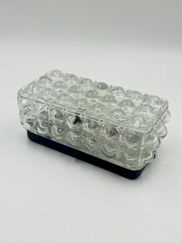 Plafonnier Rectangulaire Verre Bullé Helena Tynell Style 70s