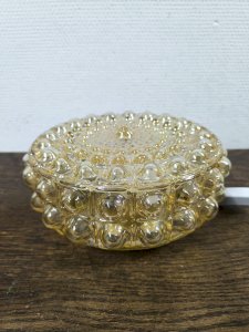 Amber bubble glass round ceiling light Philips, 1960