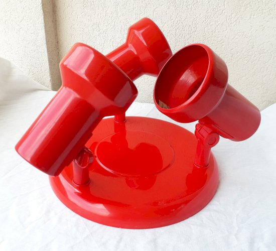 Plafonnier rouge 3 spots