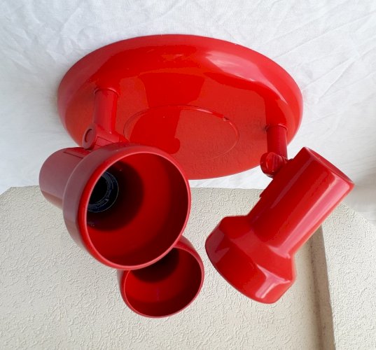 Plafonnier rouge 3 spots