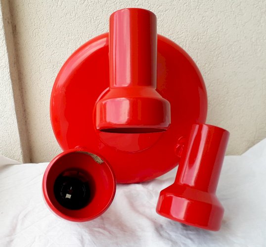 Plafonnier rouge 3 spots