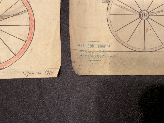 Plan automobile DESSIN  CHAR BRESSAN ET BOUCHER  MEXIMIEUX  1919