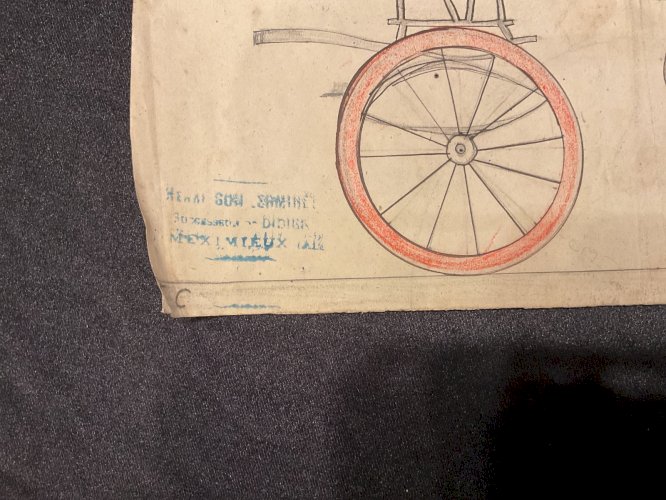 Plan automobile DESSIN  CHAR BRESSAN ET BOUCHER  MEXIMIEUX  1919