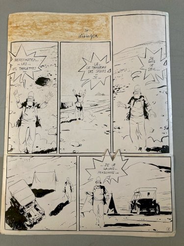 Planche Originale 1978 Pierre De Winninger La Pyramide Oubliée Dessin