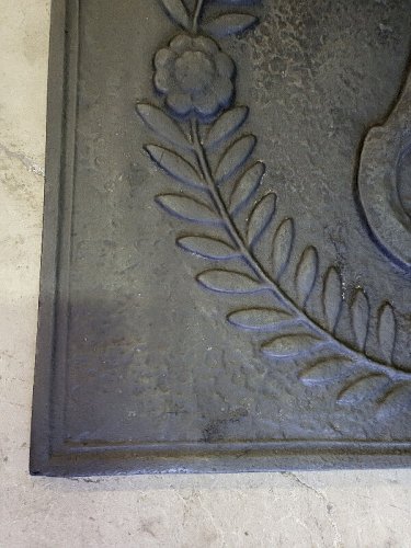 PLAQUE DE CHEMINEE ANCIENNE DECOR LYRE N6